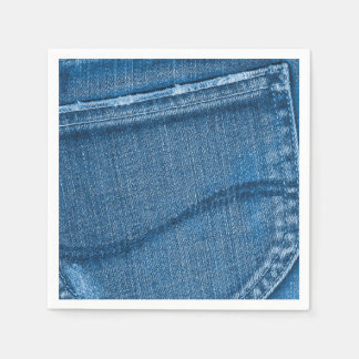 Retro Blue Denim Struktur Pappersservett