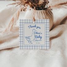 Retro Blue Fånig Goose Hand plockade Pojke