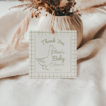 Retro Blue Fånig Goose Hand plockade Pojke Shower