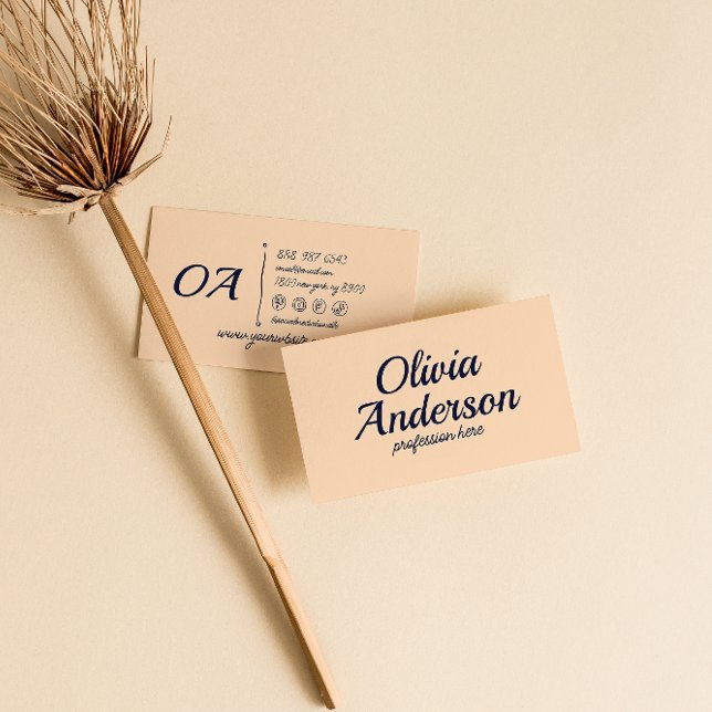 Retro Blue - Fet Groovy Cute - unikt Visitkort (Skapare uppladdad)