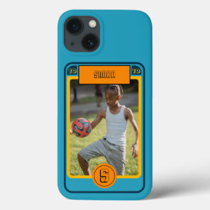 Retro Blue Football Card inspirerat