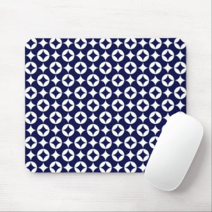 Retro Blue-förreglande cirklar Geometric Shippo Musmatta