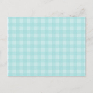 Retro Blue Gingham Checkered Mönster Background Vykort