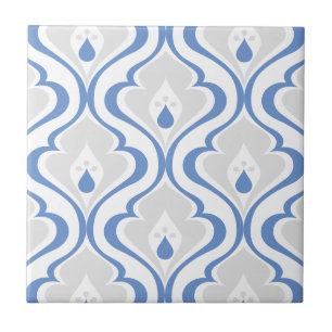 Retro Blue Grått Abstrakt Mönster dekorativ panel Kakelplatta