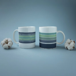 Retro Blue & Grönt Surfboard Stripe Jumbo Mugg