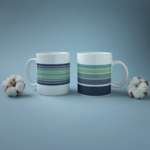 Retro Blue & Grönt Surfboard Stripe Jumbo Mugg