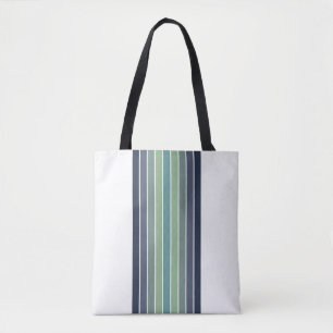 Retro Blue & Grönt Surfboard Stripe Tygkasse