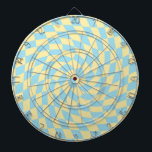 Retro Blue Gult Pastel Warpe Checkerboard Darttavla<br><div class="desc">Perfekt,  skevad designkudde i pastel färg,  fullt av underbara vibes. Moderna,  förvrängda checkers i pastellviolett,  lila,  lera och pastelliserad gult färg. Den här trevliga,  psykedeliska designen tar dig till underlandet. Warped checkar in pastel färg. Snurra och vrida,  vrida kontroller,  kontrollerad mönster</div>