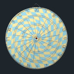 Retro Blue Gult Pastel Warpe Checkerboard Darttavla<br><div class="desc">Perfekt,  skevad designkudde i pastel färg,  fullt av underbara vibes. Moderna,  förvrängda checkers i pastellviolett,  lila,  lera och pastelliserad gult färg. Den här trevliga,  psykedeliska designen tar dig till underlandet. Warped checkar in pastel färg. Snurra och vrida,  vrida kontroller,  kontrollerad mönster</div>