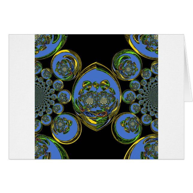 Retro blue hälsningskort (Framsidan Horizontal)