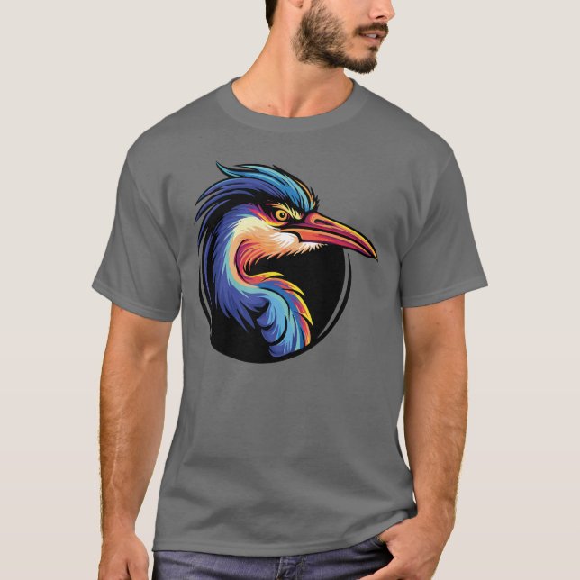 Retro Blue Heron Classic Chill Vibes T Shirt (Framsida)
