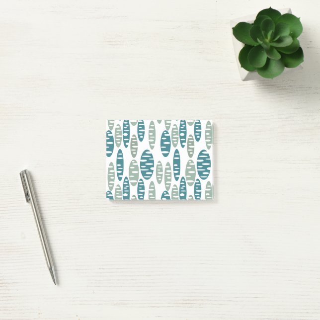 Retro Blue Holey-Ovaler Post-it Block (Kontor)