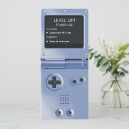 Retro Blue II Handhållen Spelande Bröllopsinbjudan Inbjudningar