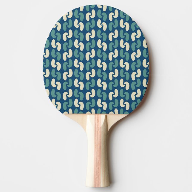 Retro blue mönster pingisracket (Framsidan)