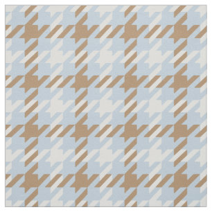 Retro blue och beige houndstooth plaid mönster tyg