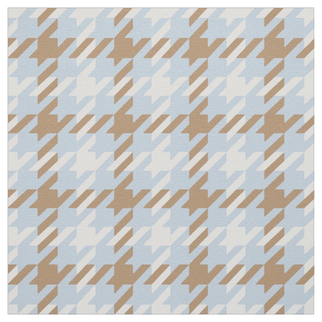 Retro blue och beige houndstooth plaid mönster tyg (Provkarta)