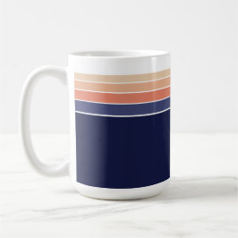 Retro Blue och Peach Stripe Kaffemugg