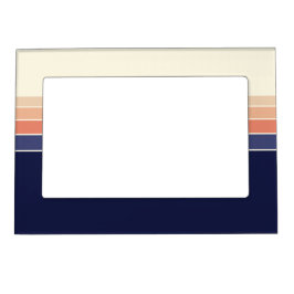Retro Blue och Peach Stripe Magnetisk Fotoram
