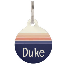 Retro Blue och Perfekt Stripe Hund/Katt Djurbricka