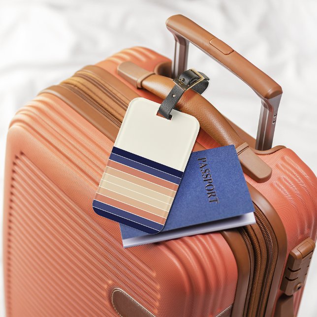 Retro Blue och Perfekt ’Surfboard’ Stripe Bagagebricka (Skapare uppladdad)