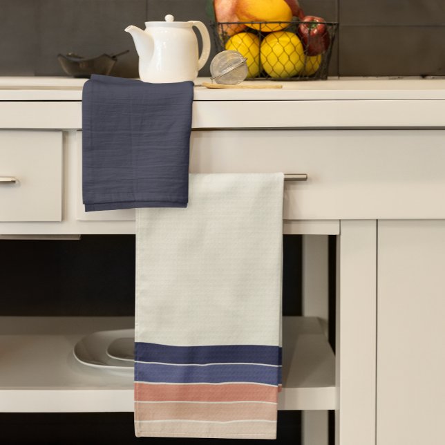 Retro Blue och Perfekt ’Surfboard’ Stripe Kökshandduk (Skapare uppladdad)