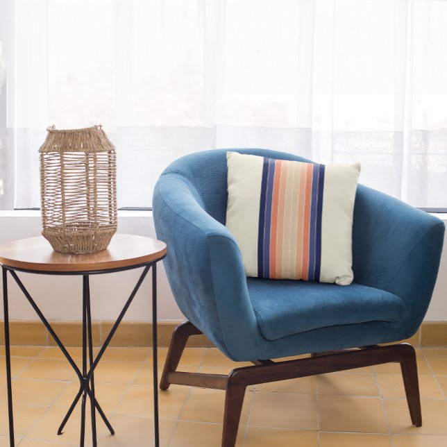 Retro Blue och Perfekt "Surfboard" Stripe Pillow Kudde (Skapare uppladdad)