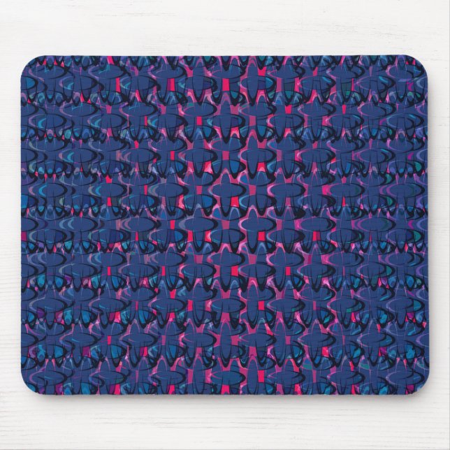 Retro Blue och rosa mönster Musmatta (Framsidan)