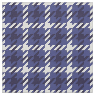 Retro blue och white houndstooth plaid mönster tyg