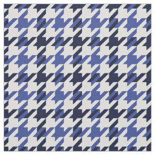 Retro Blue och White Houndstooth plaid mönster Tyg