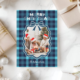 Retro Blue Play Whimsical jul Julkort