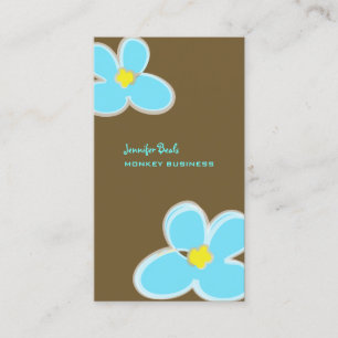 RETRO BLUE PLUMERIAS/DIY BAKGRUND FÄRG VISITKORT