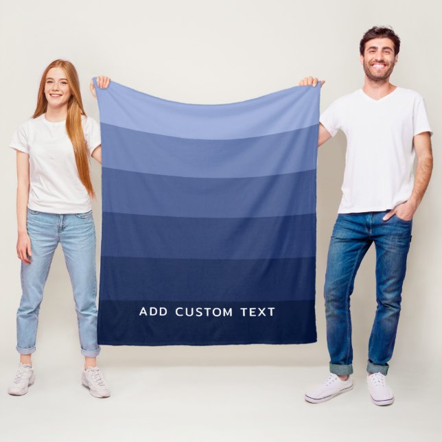 Retro Blue Rand med enkel Sans Serif Namn Fleecefilt (På plats)