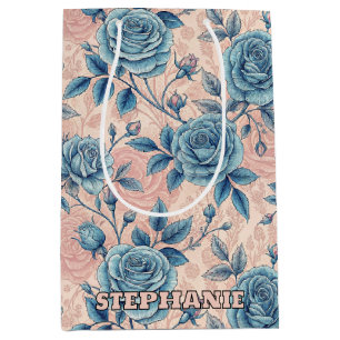 Retro Blue Ro Mönster på mjuk Rosa - bakgrund