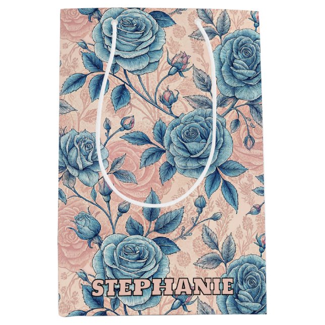 Retro Blue Ro Mönster på mjuk Rosa - bakgrund (Framsidan)