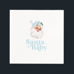 Retro Blue Santa Baby christmas babydusch Pappersservett<br><div class="desc">Retro Blue Santa Baby-jultoman,  den temade babyduschen pappra party-blöjor.</div>