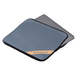 Retro Blue Solid Färg Plain Personal Laptop Fodral