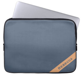 Retro Blue Solid Färg Plain Personal Laptop Fodral