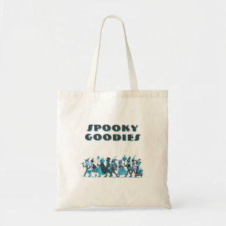 Retro Blue Spooky Goodies Halloween Tygkasse