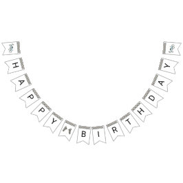 Retro Blue Tävling-bilparkeringen Ride-on Bunting Vimplar