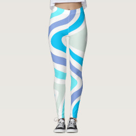 Retro Blue Vågar Leggings