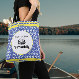 Retro Blue Vatten Mönster Canoe Otter Personlig Tygkasse
