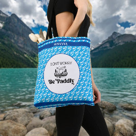 Retro Blue Vatten Mönster Canoe Otter Personlig Tygkasse