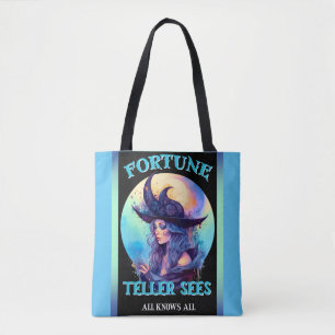 Retro Blue Witch Halloween Tygkasse