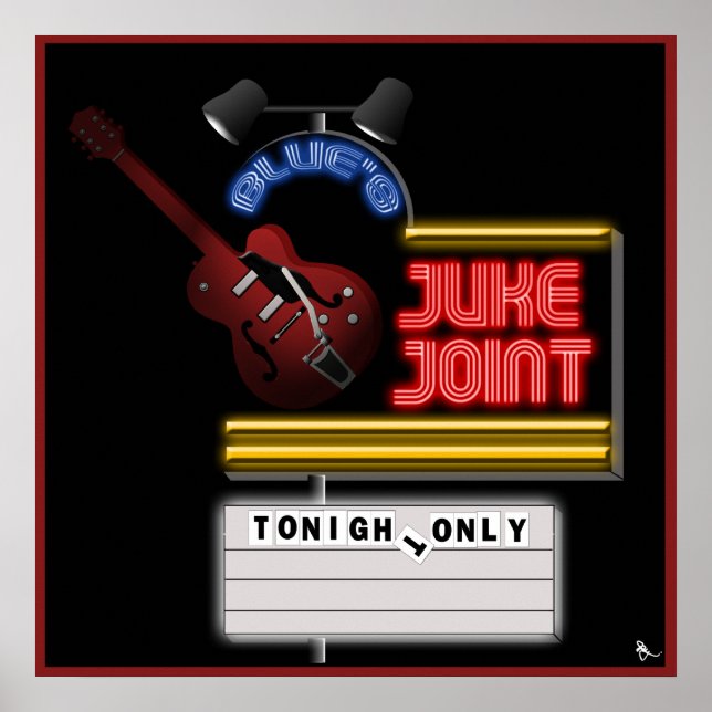 Retro Blues Juke Joint Poster (Framsidan)