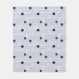 Retro blues rand och fyrkanter fleecefilt