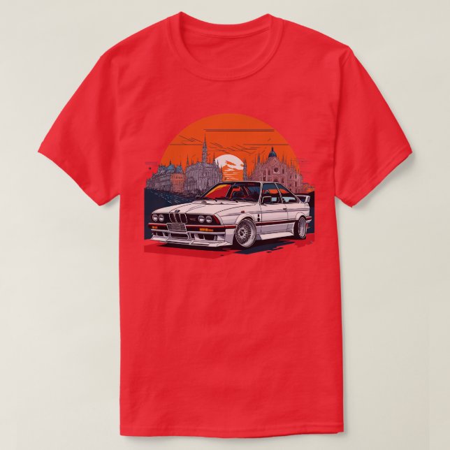Retro BMW E30 M3 T Shirt (Design framsida)