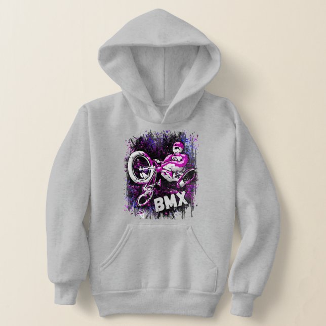 Retro Bmx Bike - Bmx Trick Jump Hoodie T Shirt (Laydown)