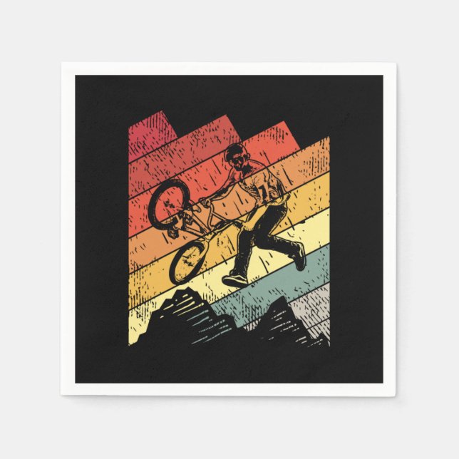 Retro BMX Bike Freestyle BMX Rider Gift Idea Pappersservett (Framsidan)