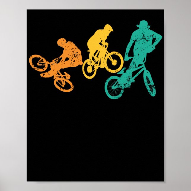 Retro BMX biker tävling cykeltricks stunts Poster (Framsidan)