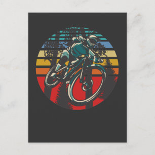Retro BMX Mountainbike Dirt Offroad Skogscyklist Vykort